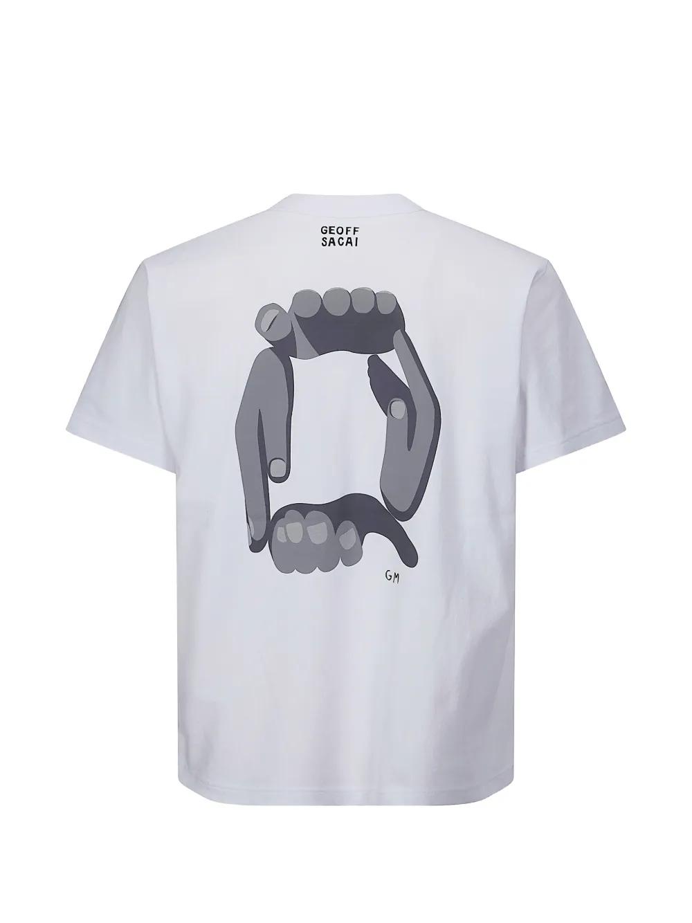 Sacai X Geoff Mcfetridge Print T-Shirt in White for Men | Lyst