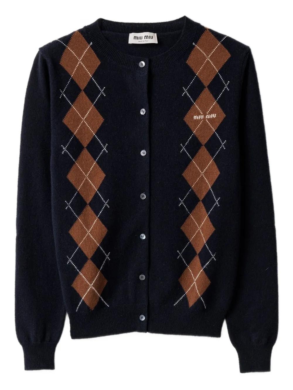 トップス miumiu/layered knit cardigan Miu Miu Layered Oversized Cashmere Cardigan Sweater