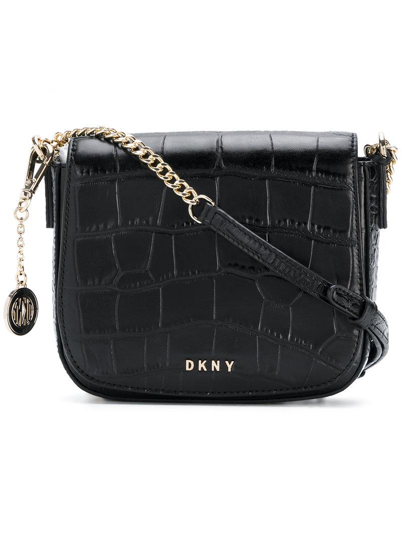 dkny crocodile effect leather bag