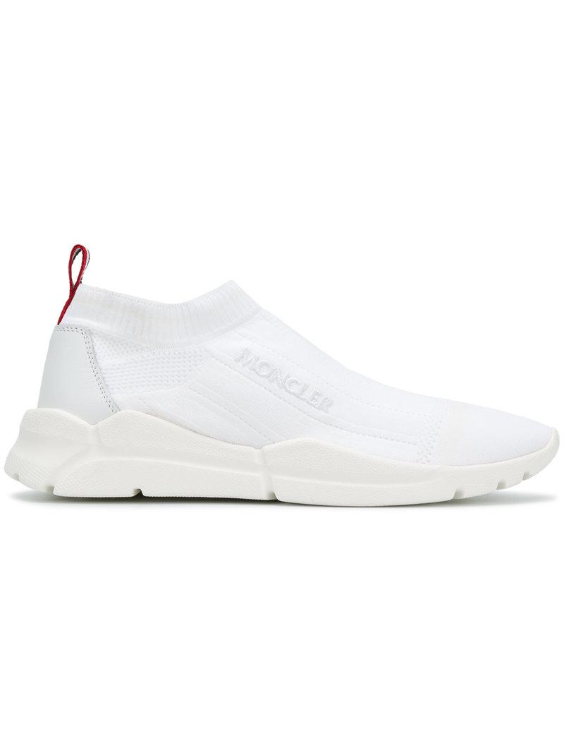 Moncler Leather Adon Sneakers in White 