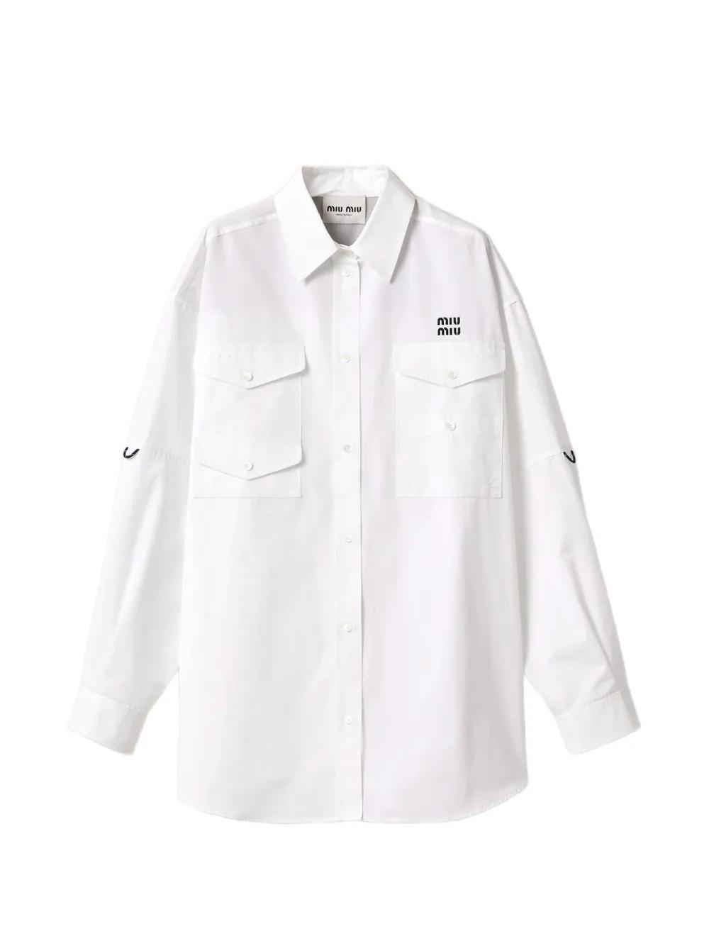 Miu Miu Poplin Shirt-Dress in White | Lyst Canada