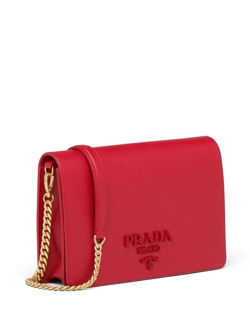 Prada mini 2025 logo plaque backpack