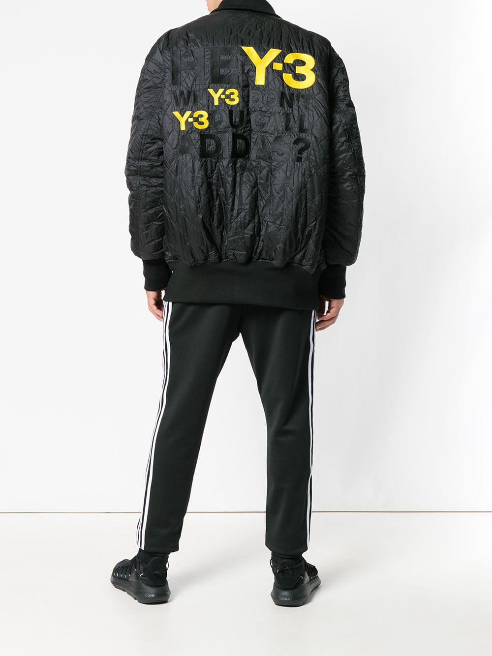 Y-3 Y3 Adidas X Yohji Yamamoto Rear Logo Bomber Jacket in Black