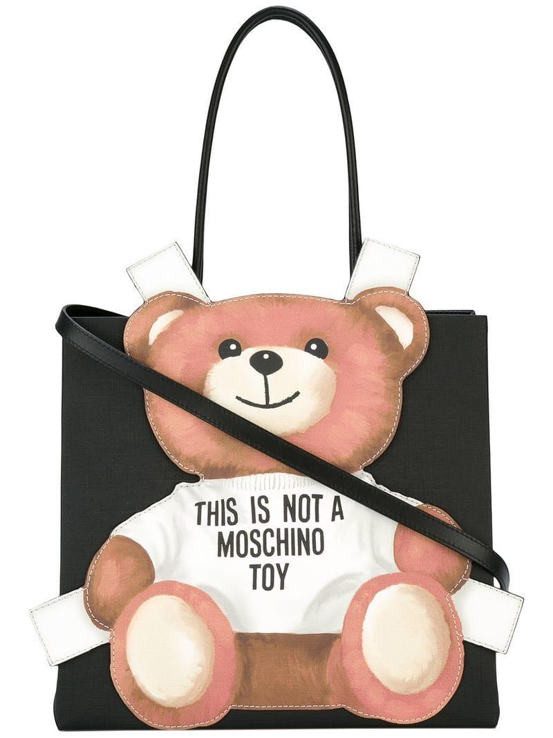 Moschino Leather Teddy Bear Tote Bag in Black - Lyst