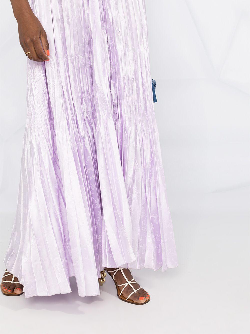 Forte Forte Satin Lilac Pleated Long Dress in Violet (Purple) - Lyst