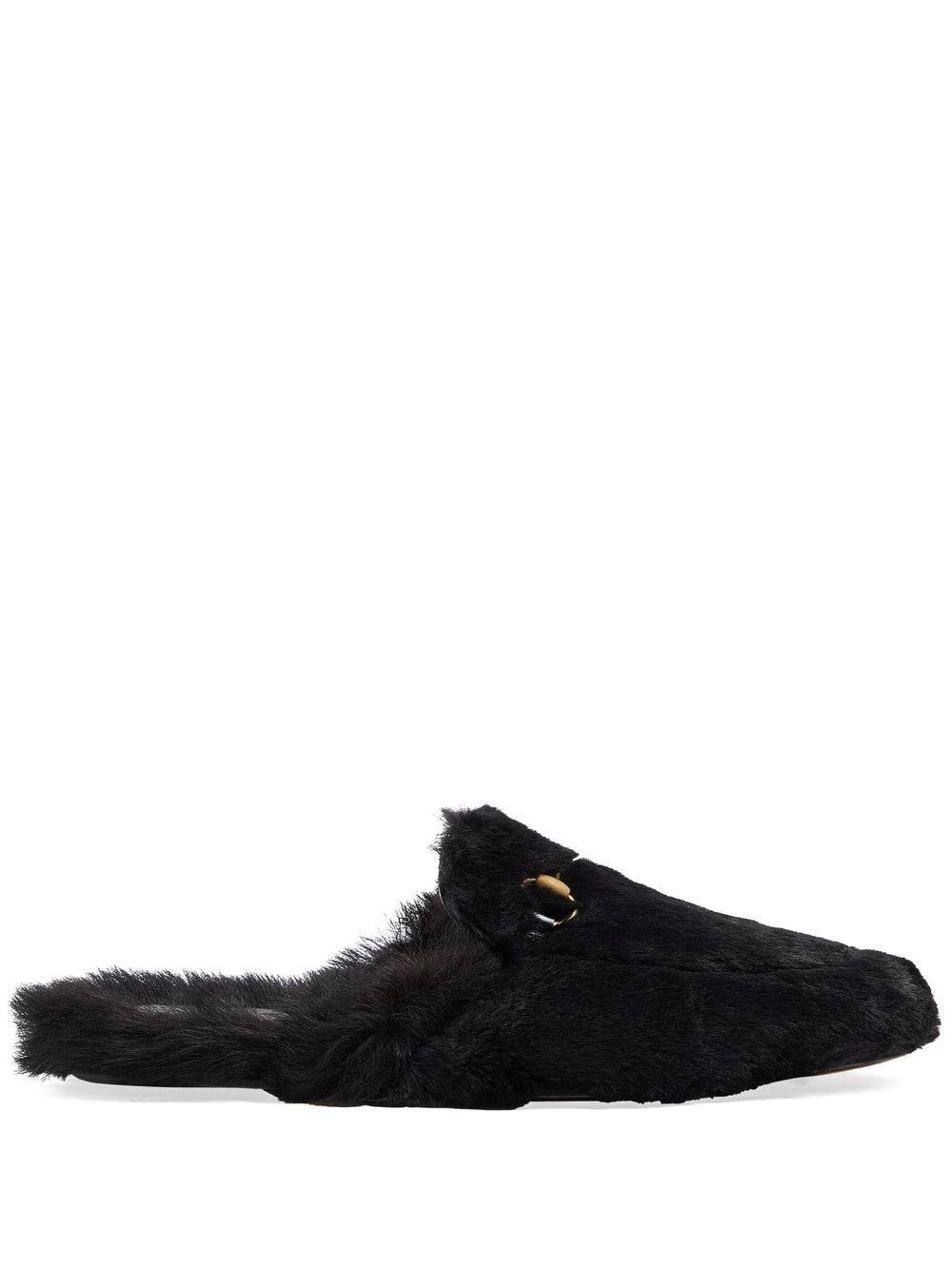Gucci princetown online shearling