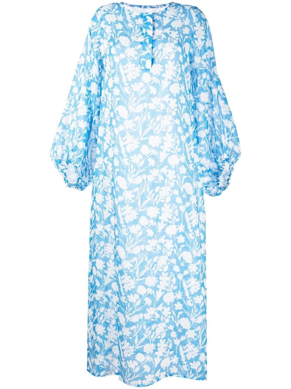 Tropical map shop print kaftan dress