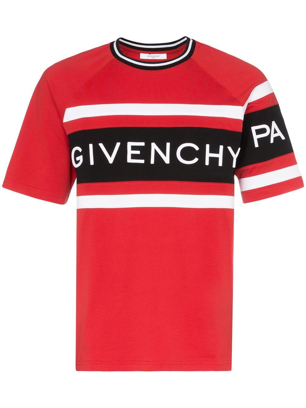 Givenchy Cotton Band Logo T-shirt in Red/ Black/ White (Red) for Men ...