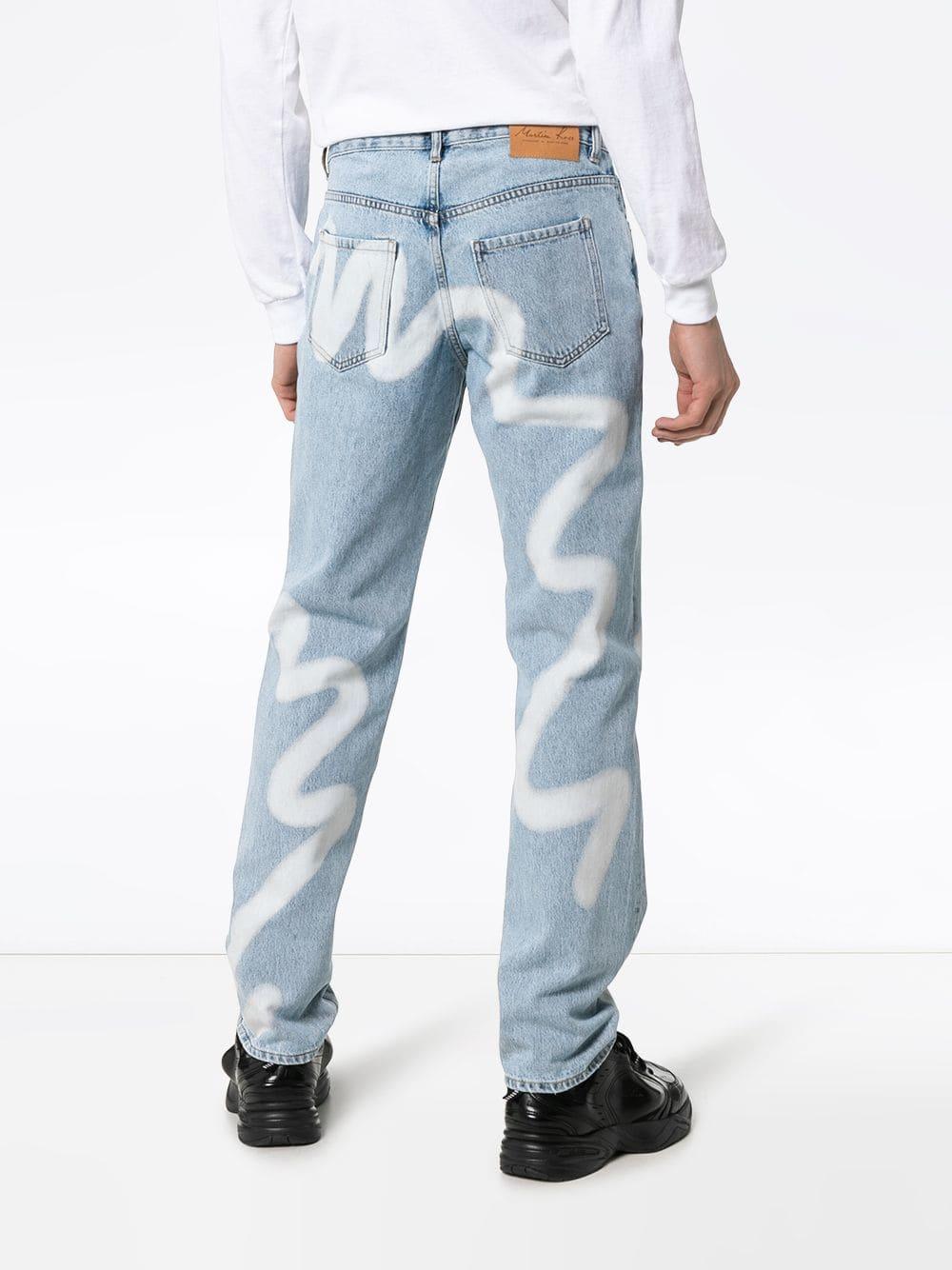 Martine Rose Wavey Print Straight Leg Jeans in Blue for Men - Save 31% ...