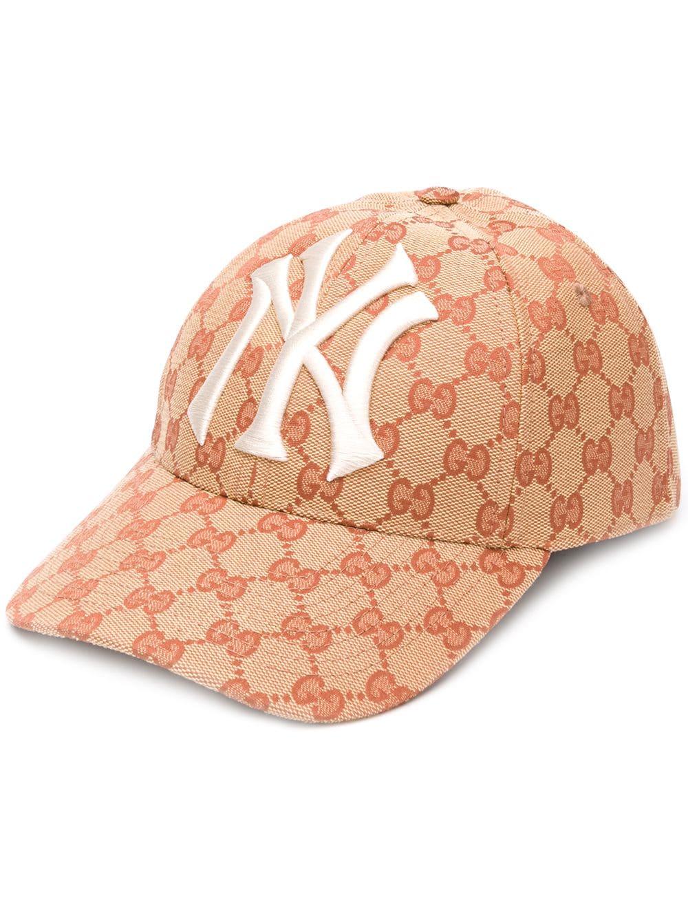 Udvinding skrubbe ansvar Gucci Canvas Baseball Hat With Ny Yankees Patch in Beige (Natural) - Lyst