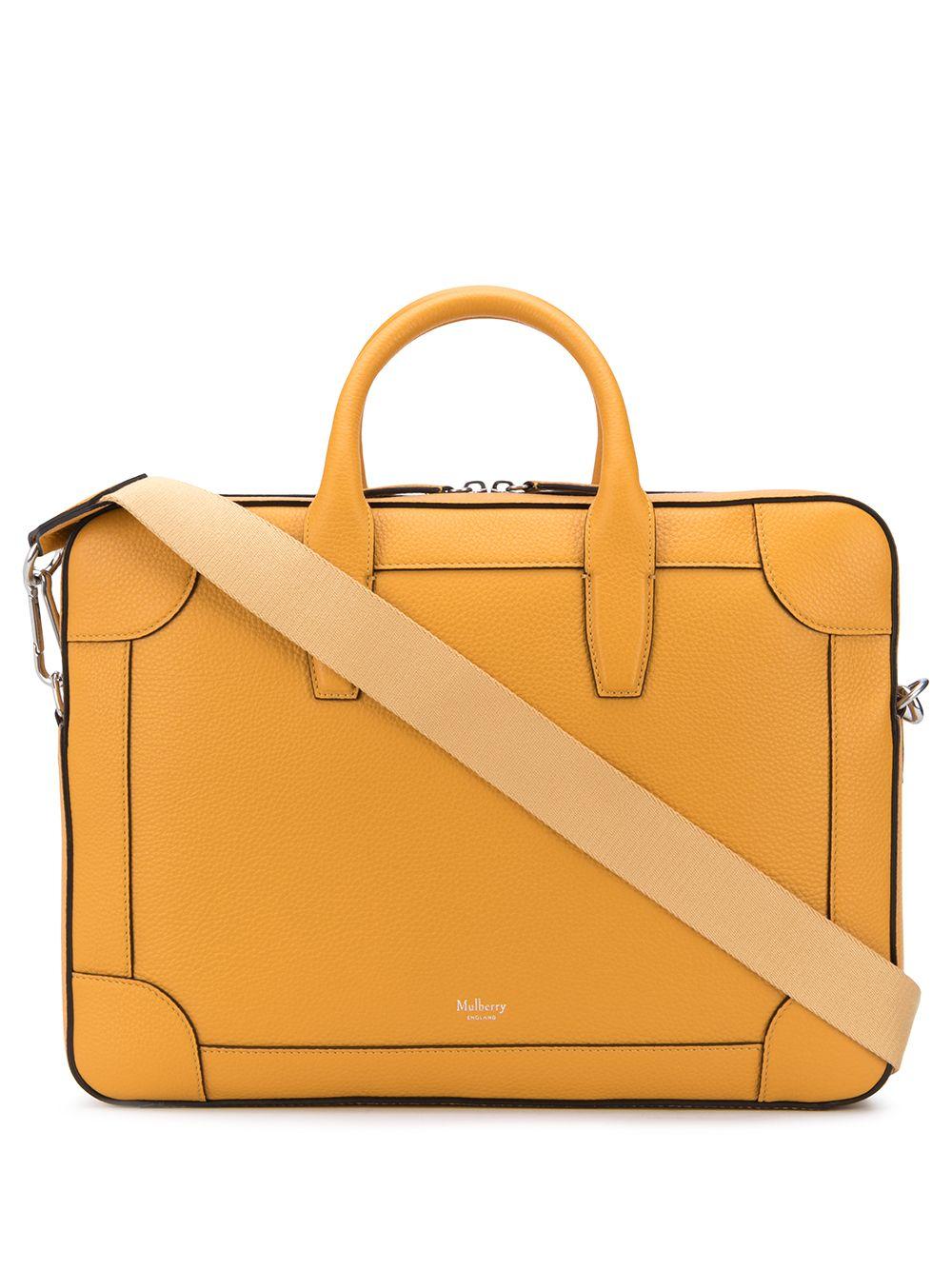 Mulberry Belgrave Logo Laptop Bag in Yellow for Men