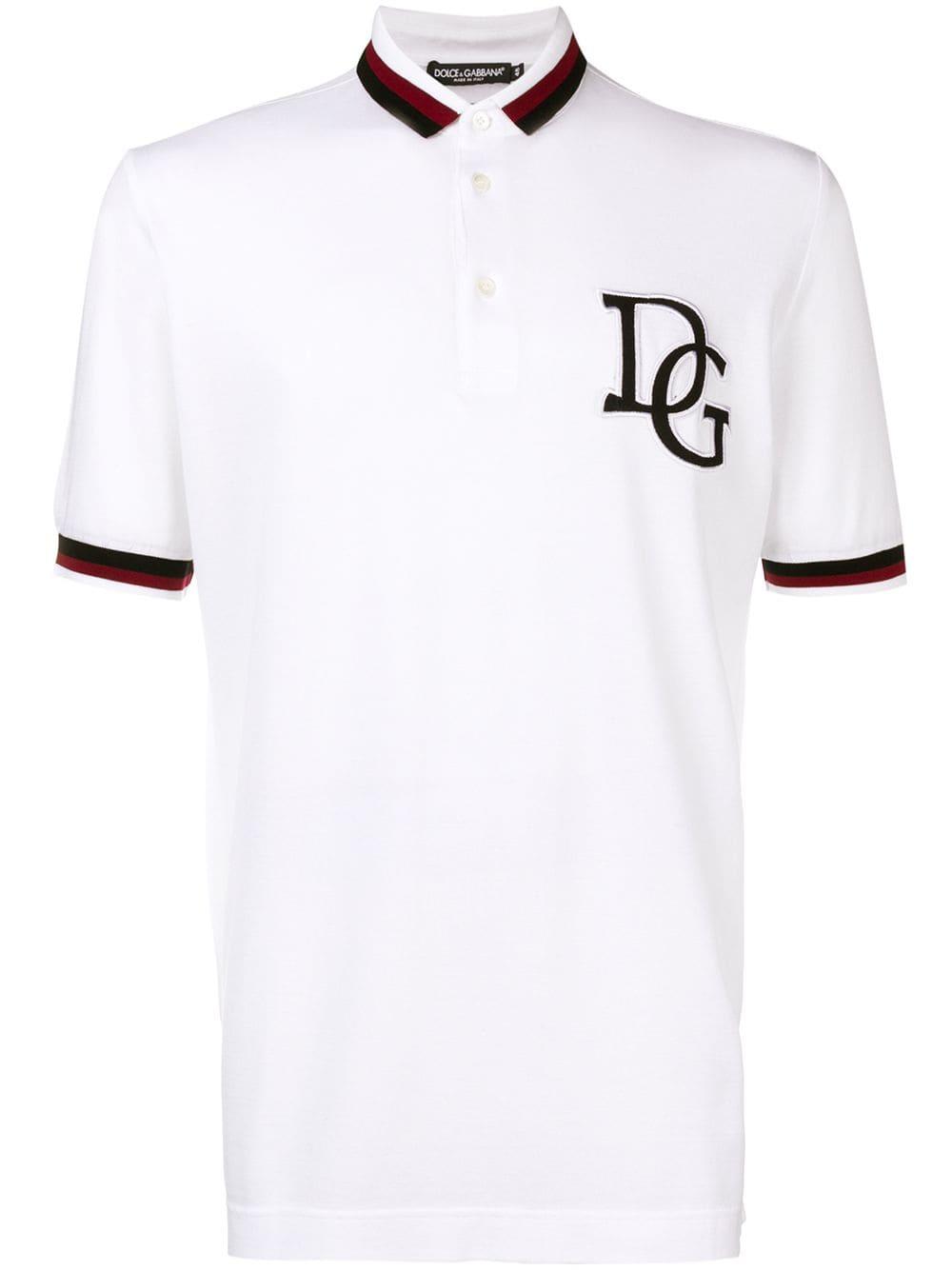 Dolce & Gabbana Cotton Dg Logo Polo Shirt in White for Men - Lyst