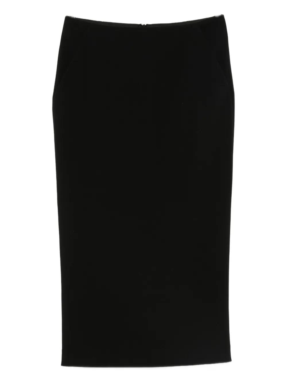 スカート Giorgio Armani Dark Brown Virgin Wool Midi Skirt Wool mid-length skirt Giorgio Armani Brown size 44 IT in