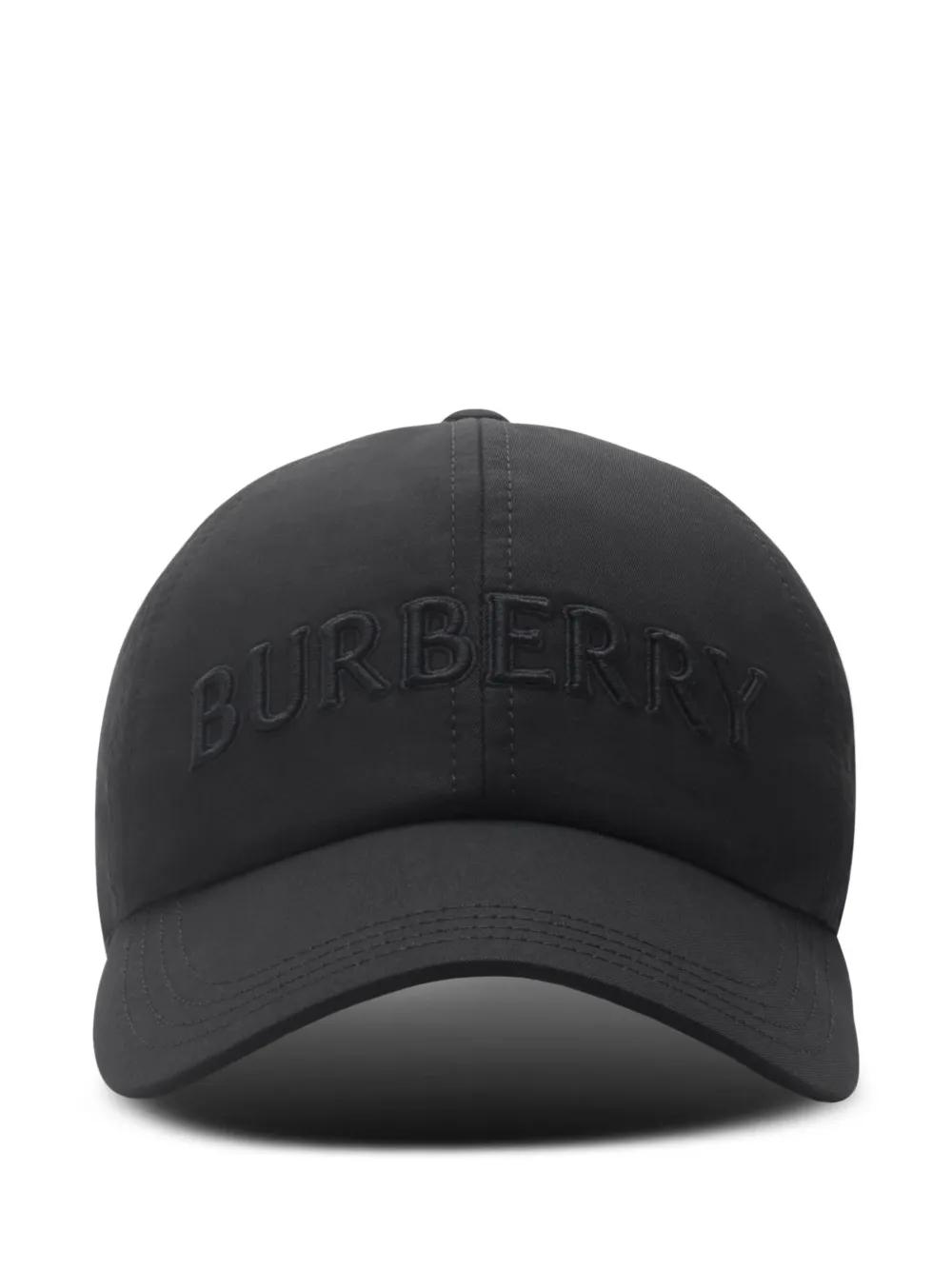 Burberry Logo Gabardine Baseball Cap in Black for Men Lyst UK