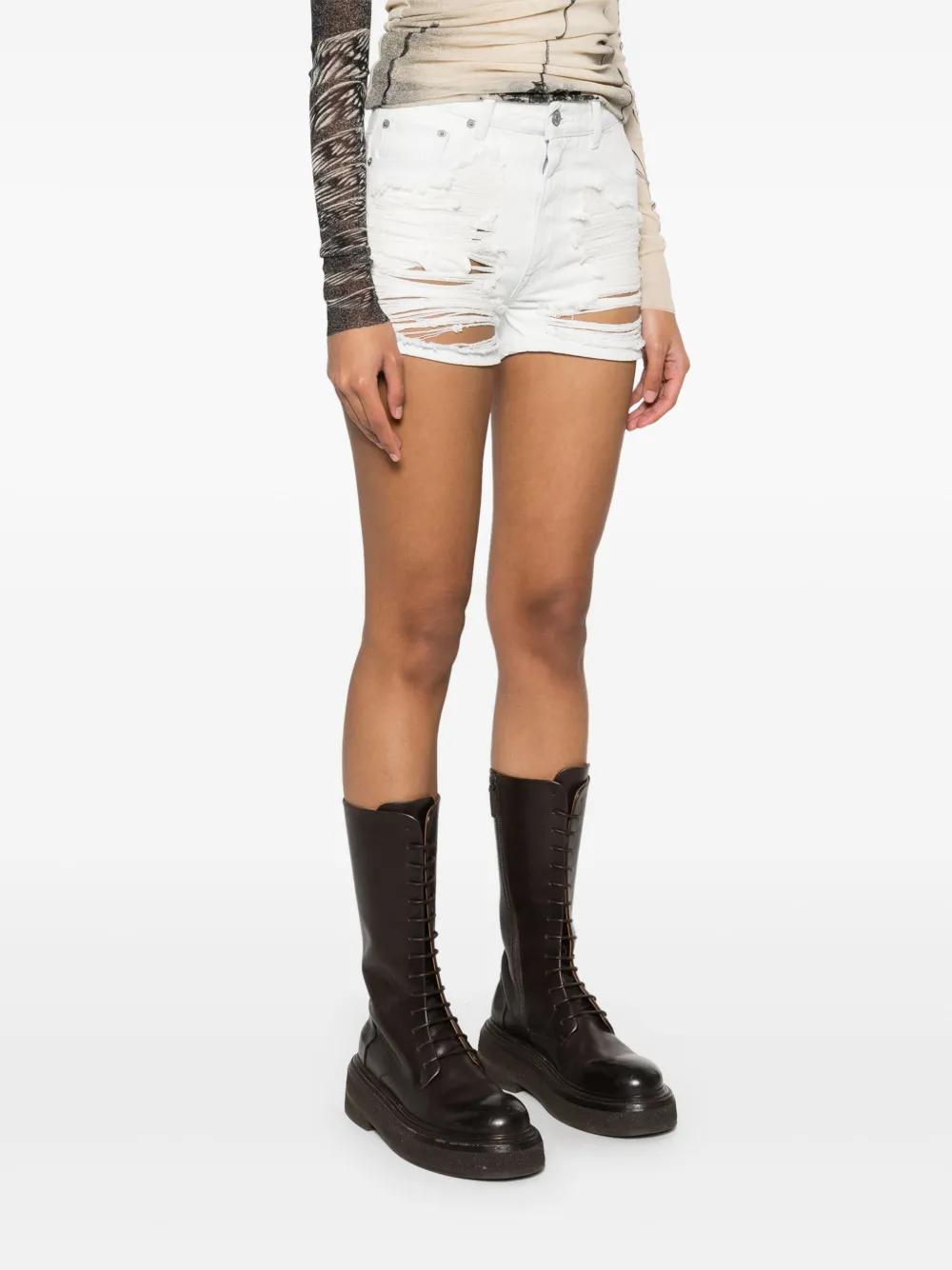パンツ Mm6 By Maison Margiela Used-Effect Cotton Denim Shorts With 19135312_42438463_1000.jpg