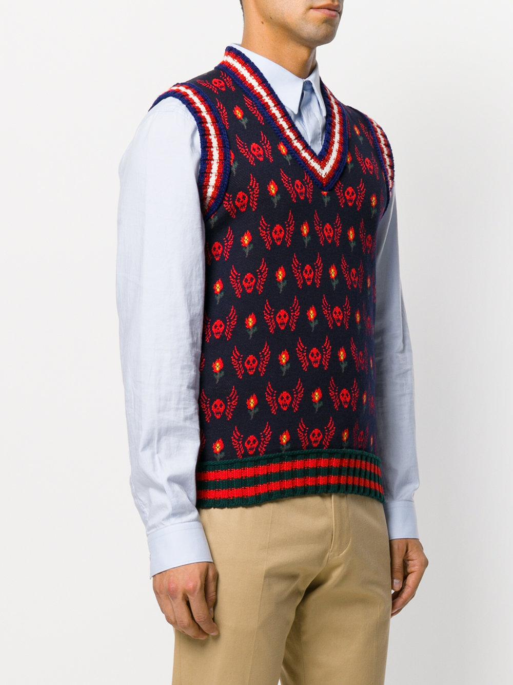 Gucci Wool Skull Jacquard Knit 