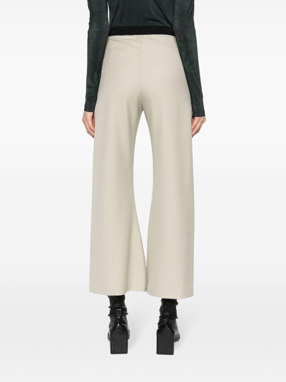 High waisted wide hot sale leg cropped trousers