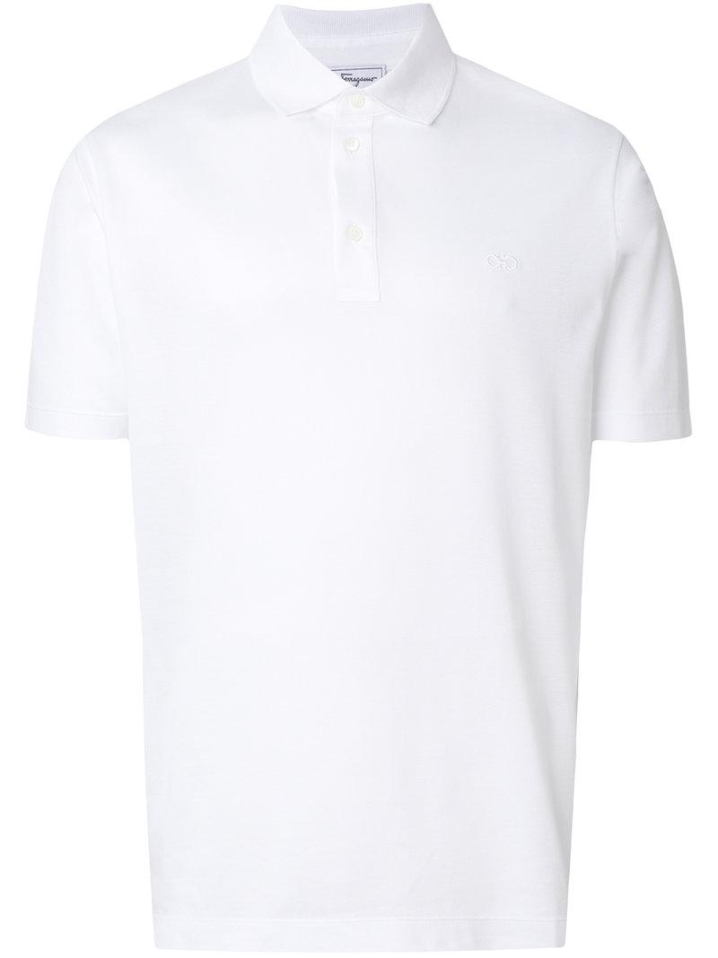 Ferragamo Cotton Classic Polo Shirt in White for Men - Lyst