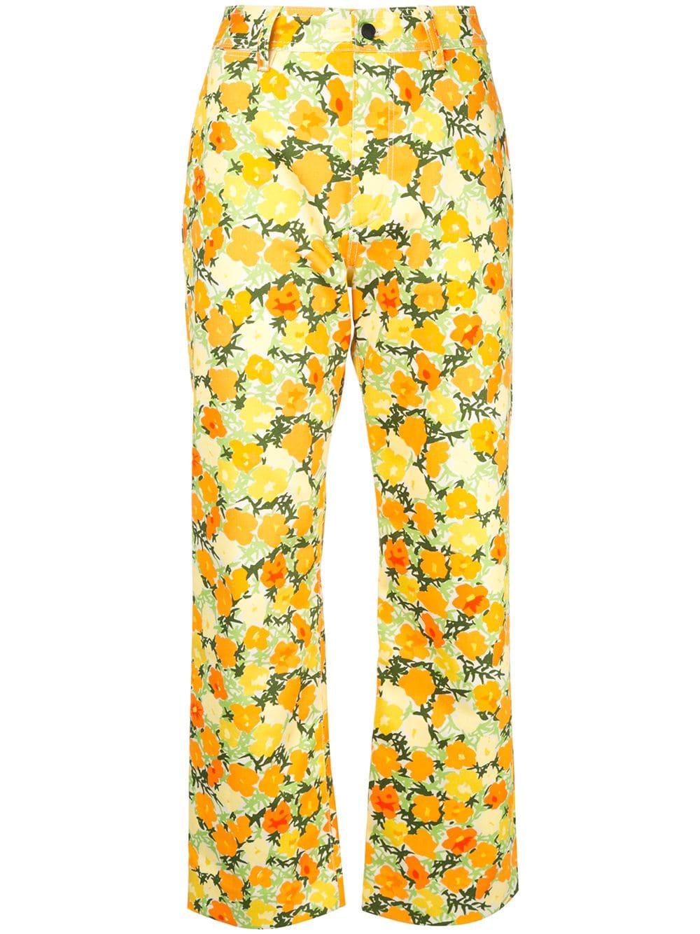 Simon Miller Denim Floral Straight-leg 