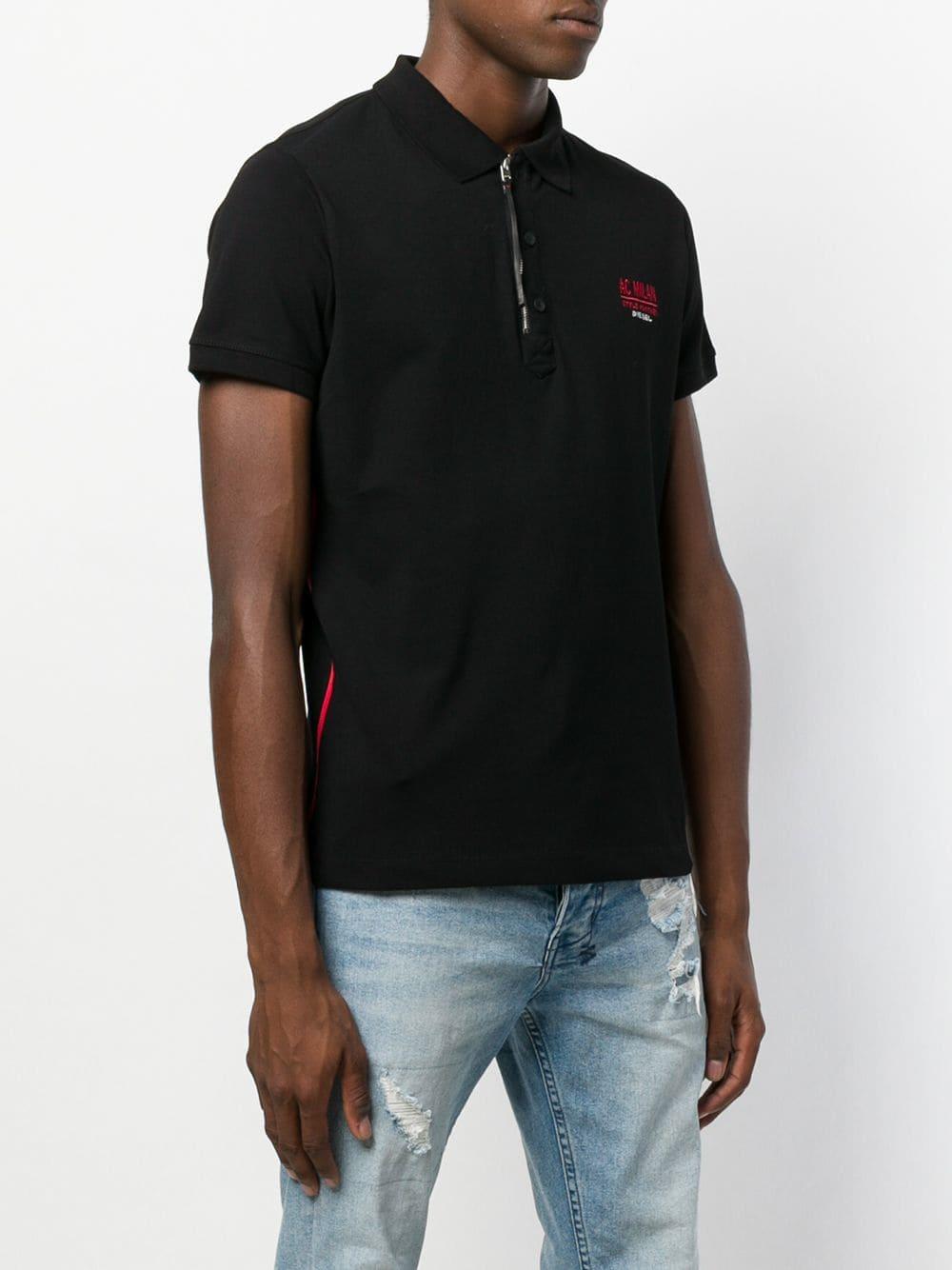 DIESEL Denim X Ac Milan Style Partner Polo Shirt in Black for Men - Lyst
