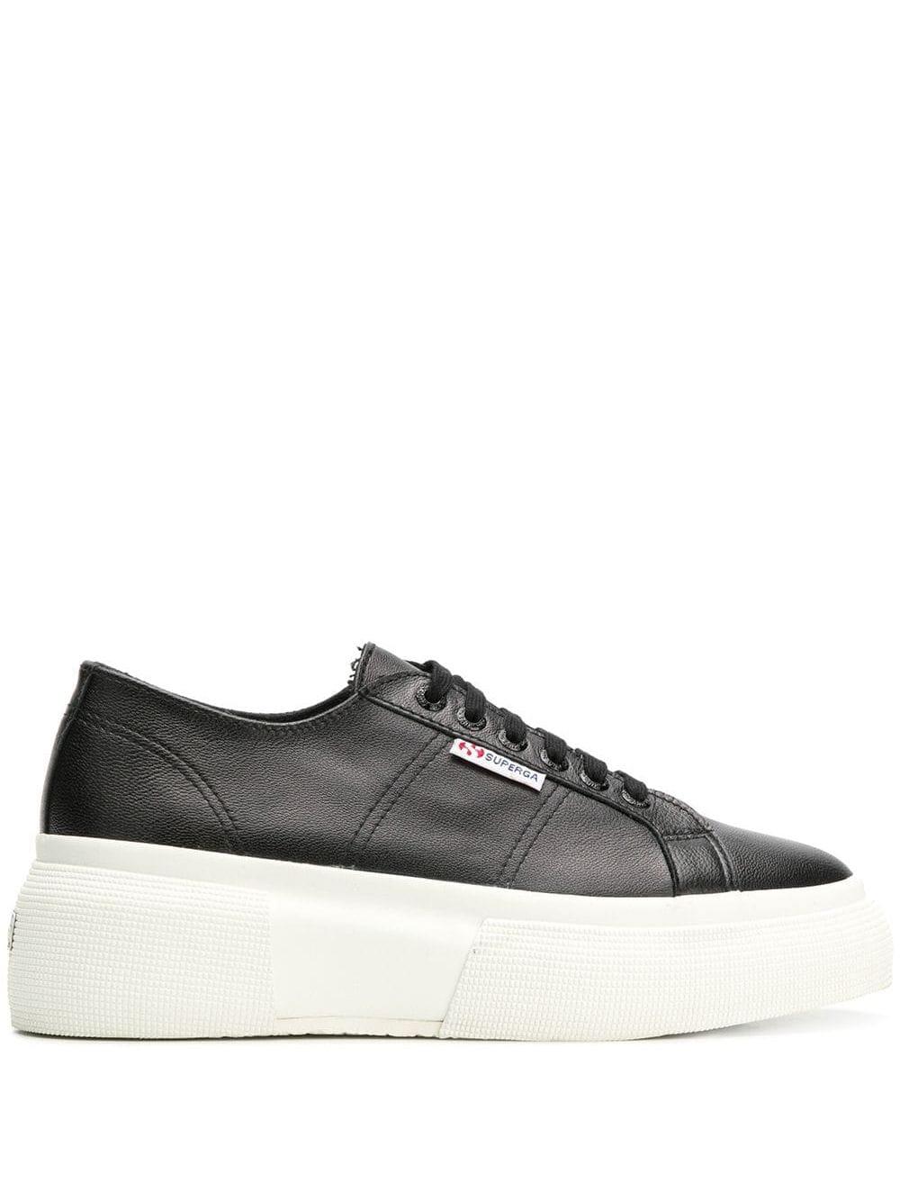 black superga platform trainers