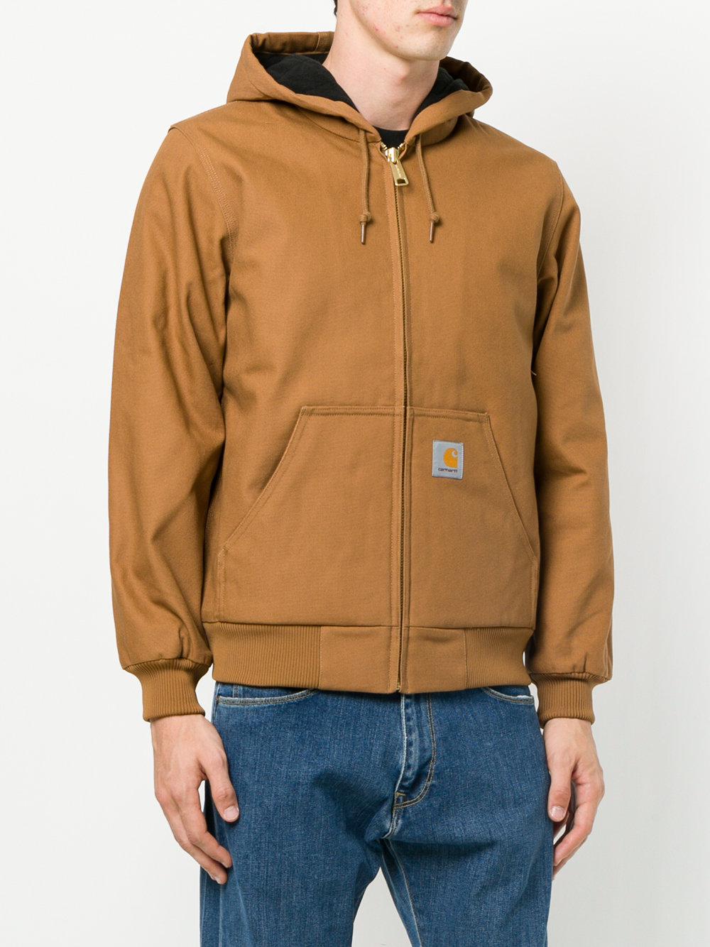 Carhartt Cotton Zipped Hooded Jacket in Brown for Men - Lyst