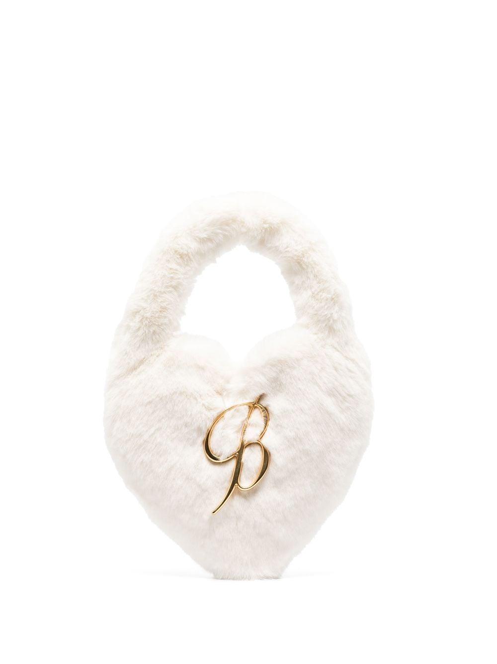 Blumarine Cutie Faux-fur Heart Bag in White | Lyst