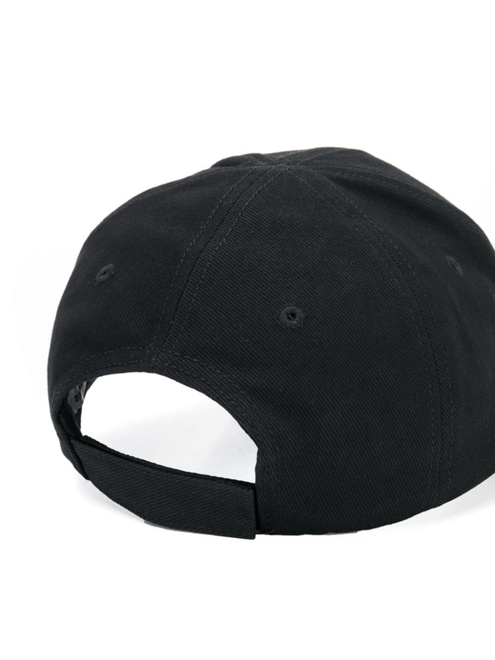 Balenciaga Cotton Logo Embroidered Cap In Black Lyst
