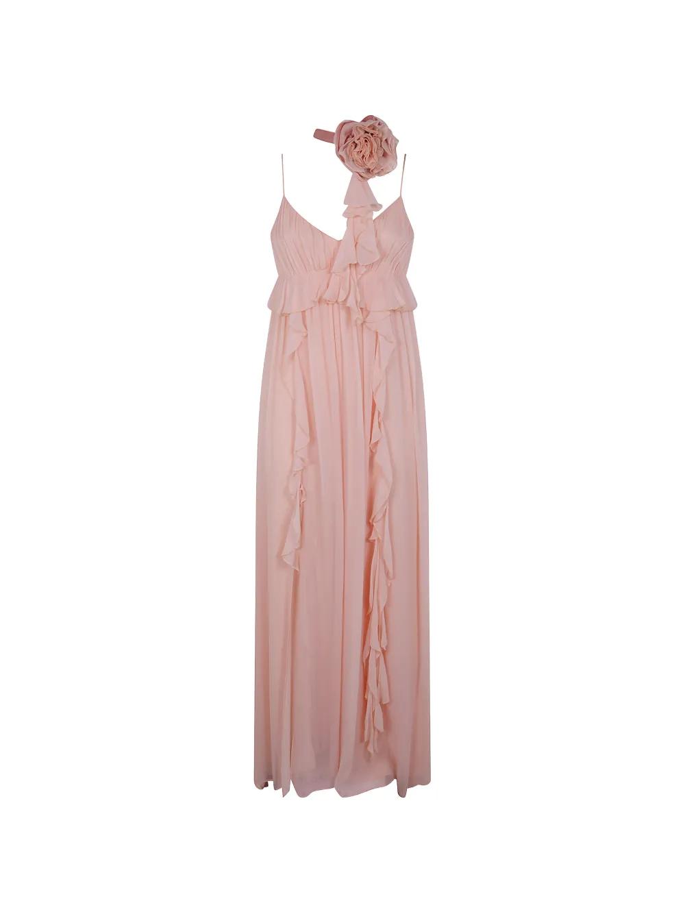 Blugirl Blumarine Ruffled Floral Silk Dress in Pink | Lyst