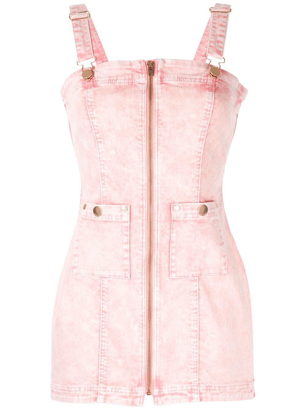 pink dungaree dress