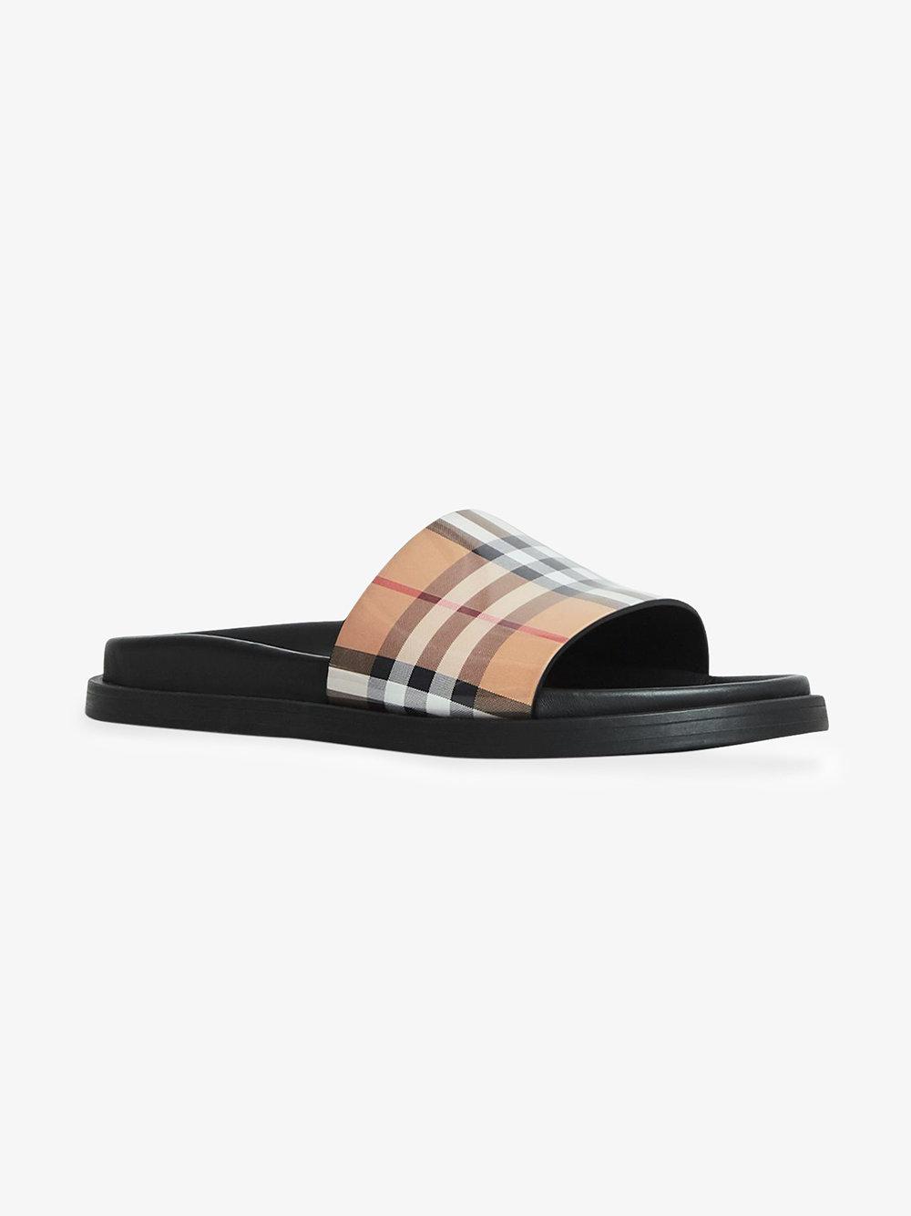 vintage check slide sandal burberry