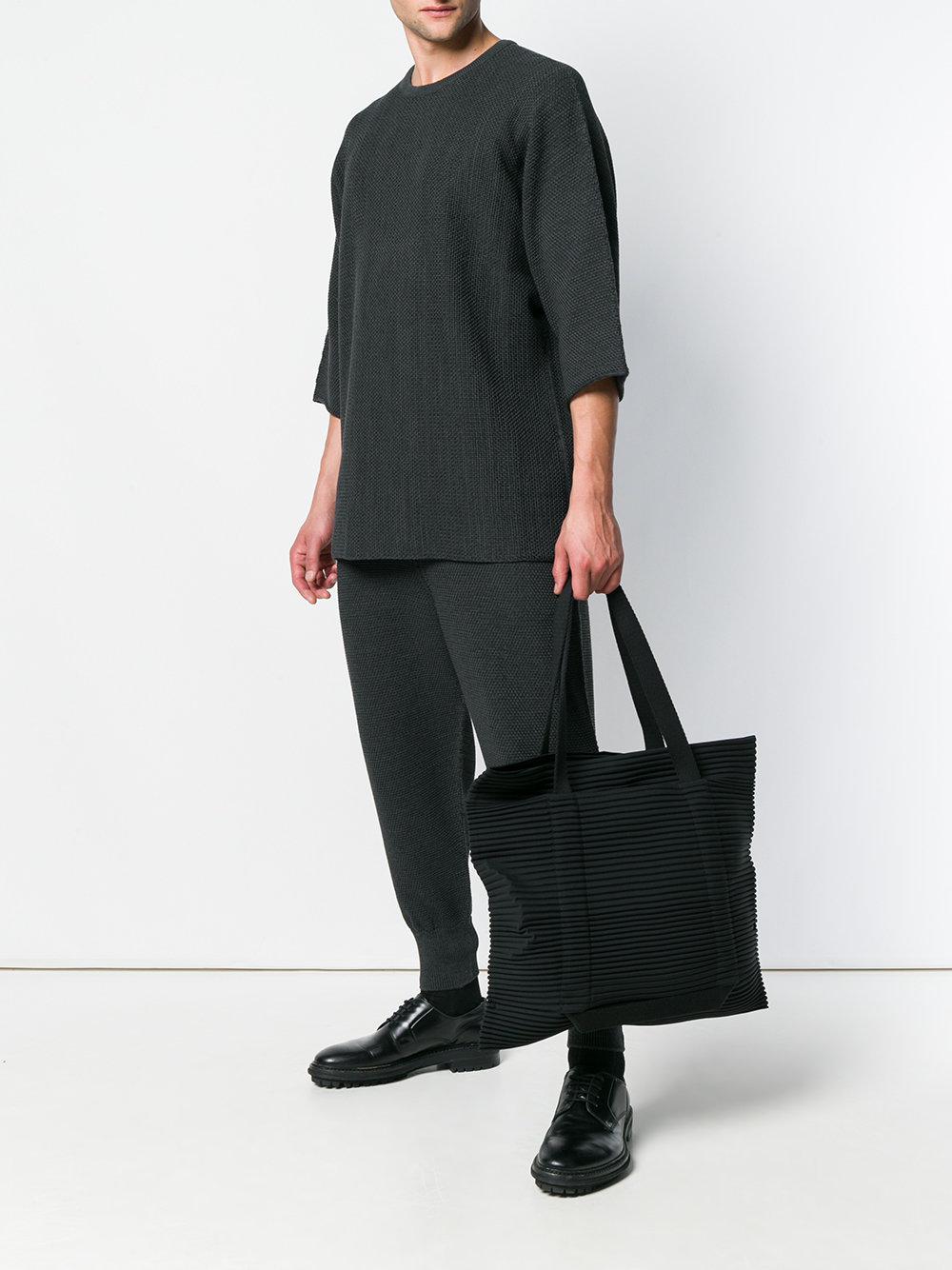 Large Black Pleated Pleco Tote Bag by KNA Plus at Abacus Row, Abacus Row