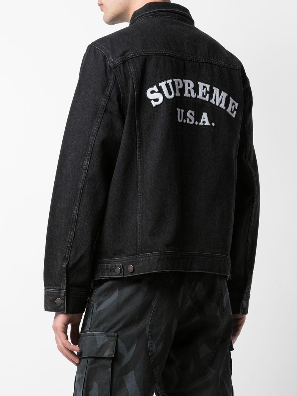 Supreme Denim Trucker Jacket in Black for Men | Lyst