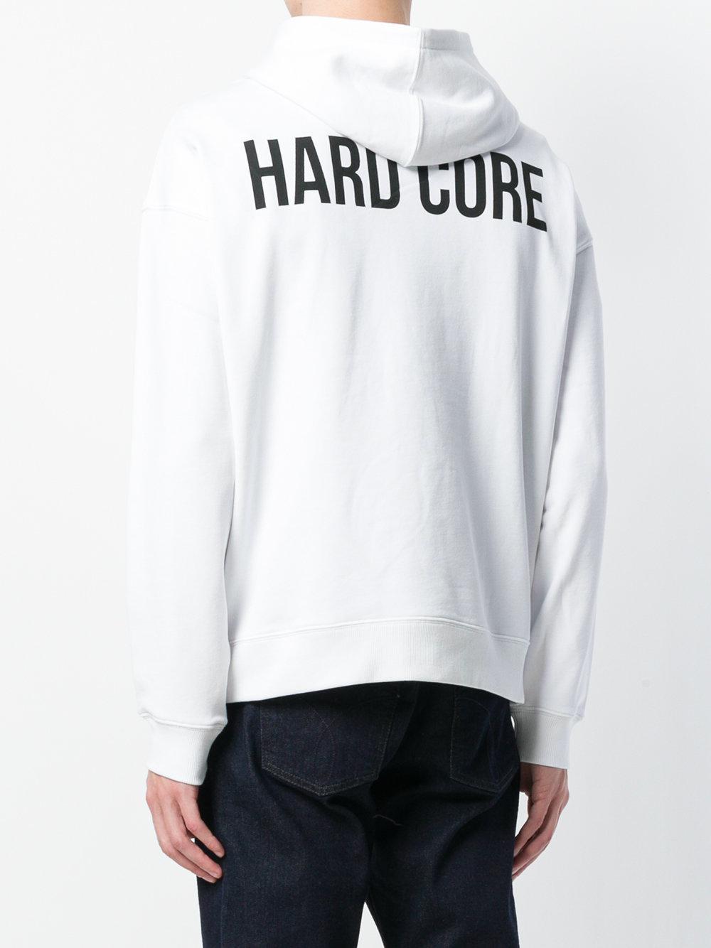Calvin Klein Cotton Hardcore Drawstring Hoodie in White for Men - Lyst