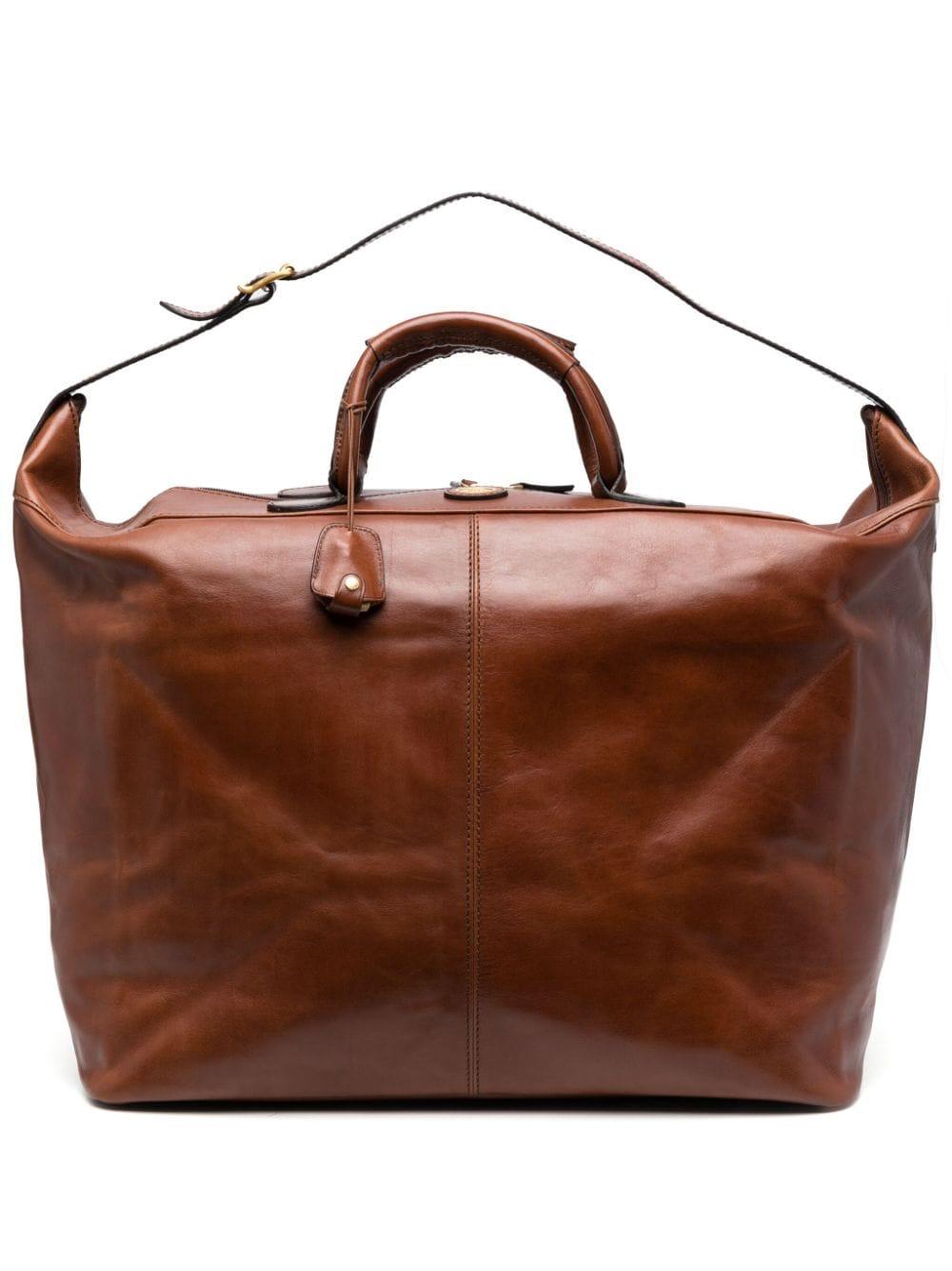 The Bridge Logo-plaque Leather Holdall in Brown | Lyst