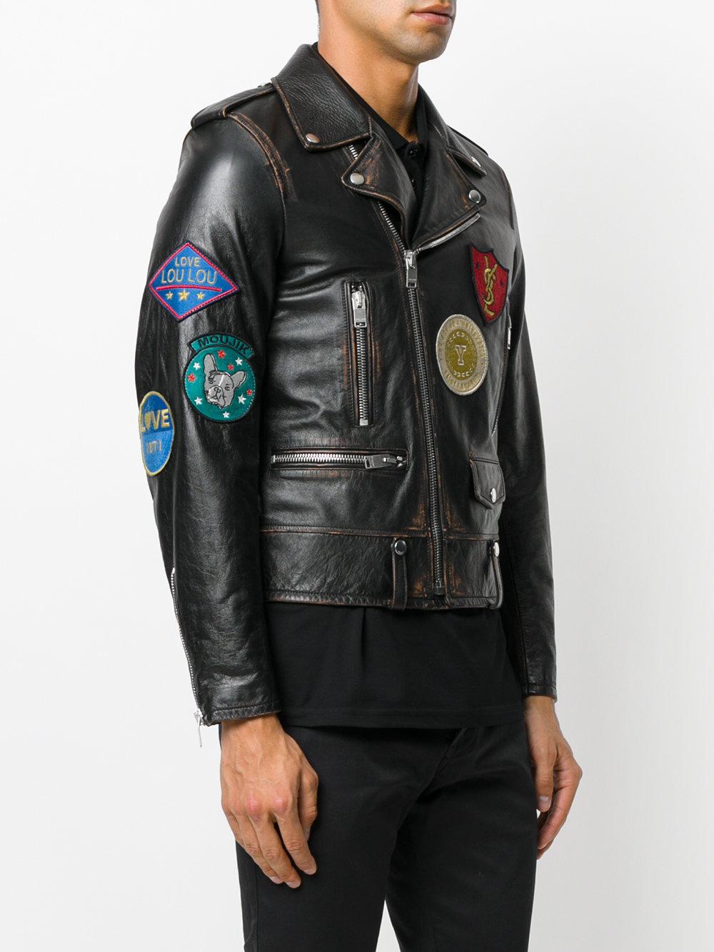 ysl leather jacket patches
