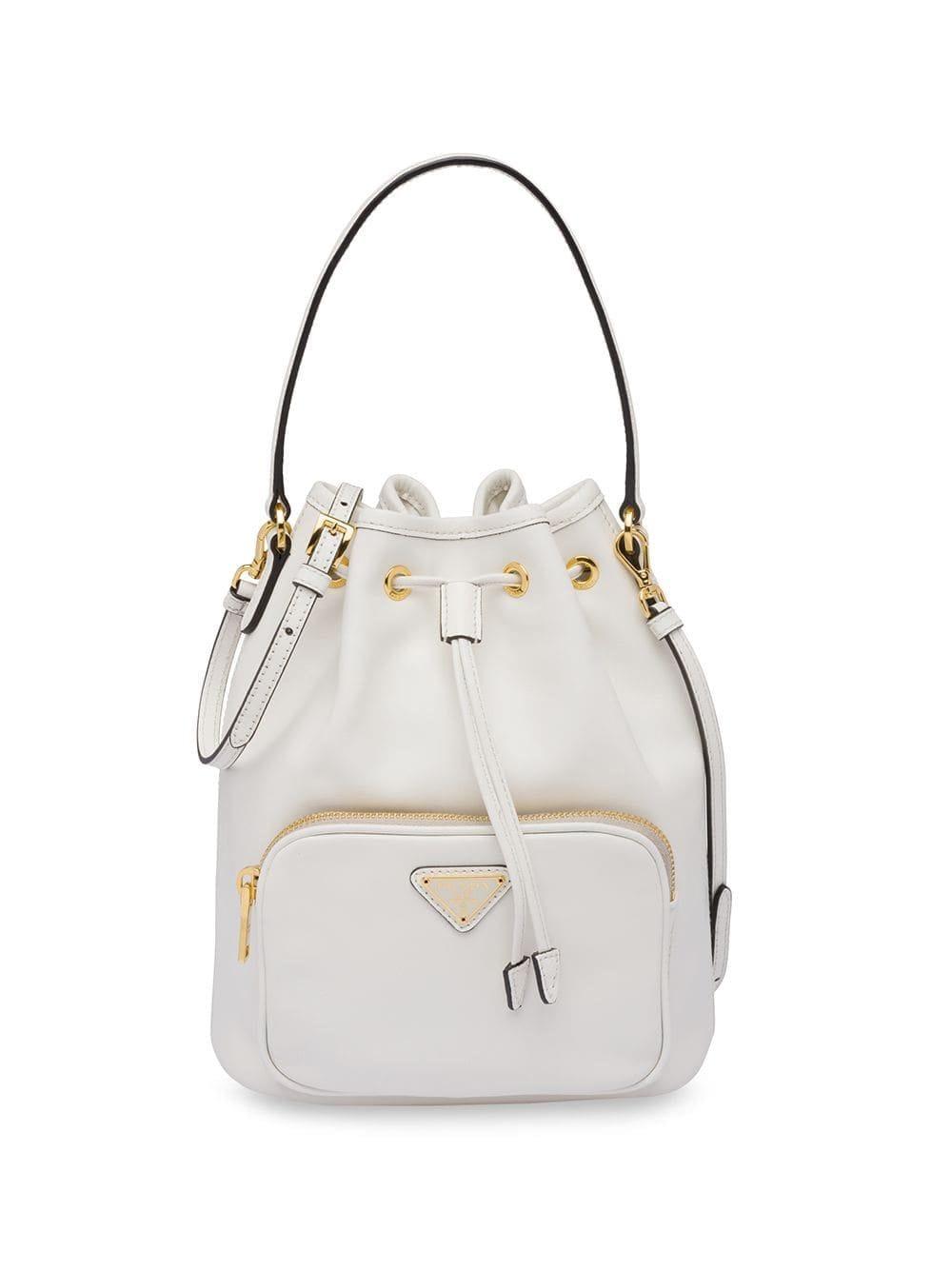 prada white bucket bag
