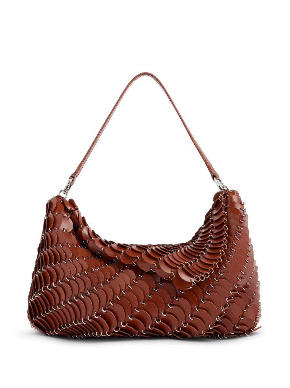 Rabanne Paco Leather Shoulder Bag in Brown