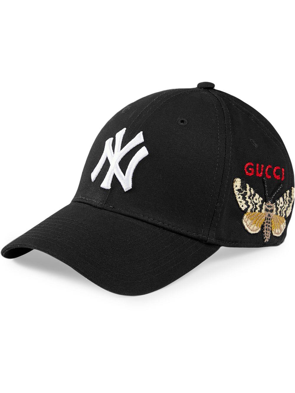 Cappellino da baseball con patch NY YankeesTM da Uomo di Gucci in Nero |  Lyst