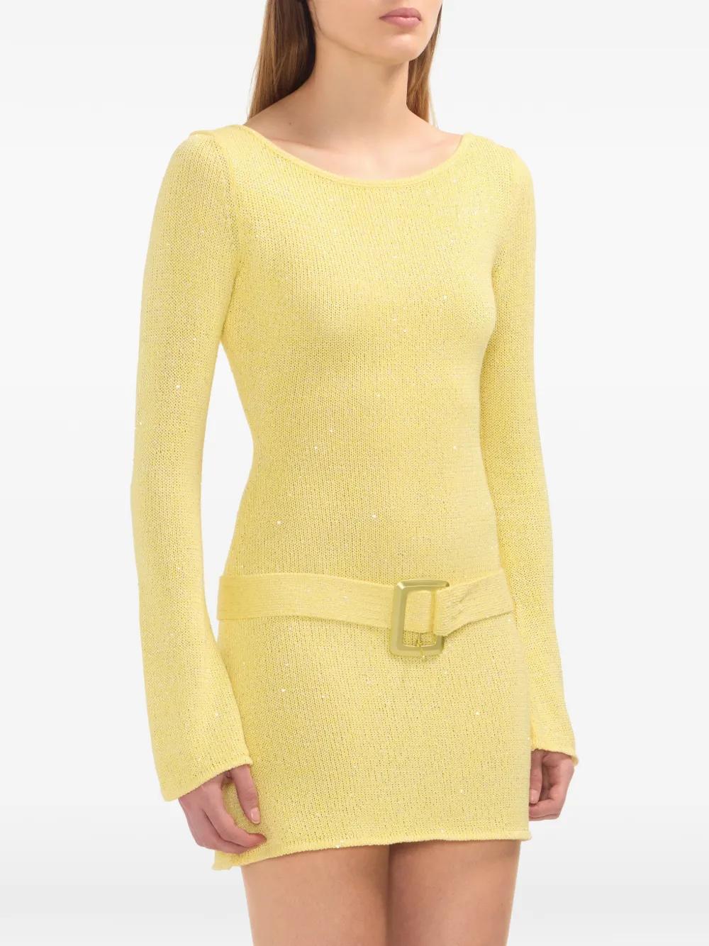 yellow asta resort dress Asta Resort X Maya Long Sleeve Belted Dress - Yellow
