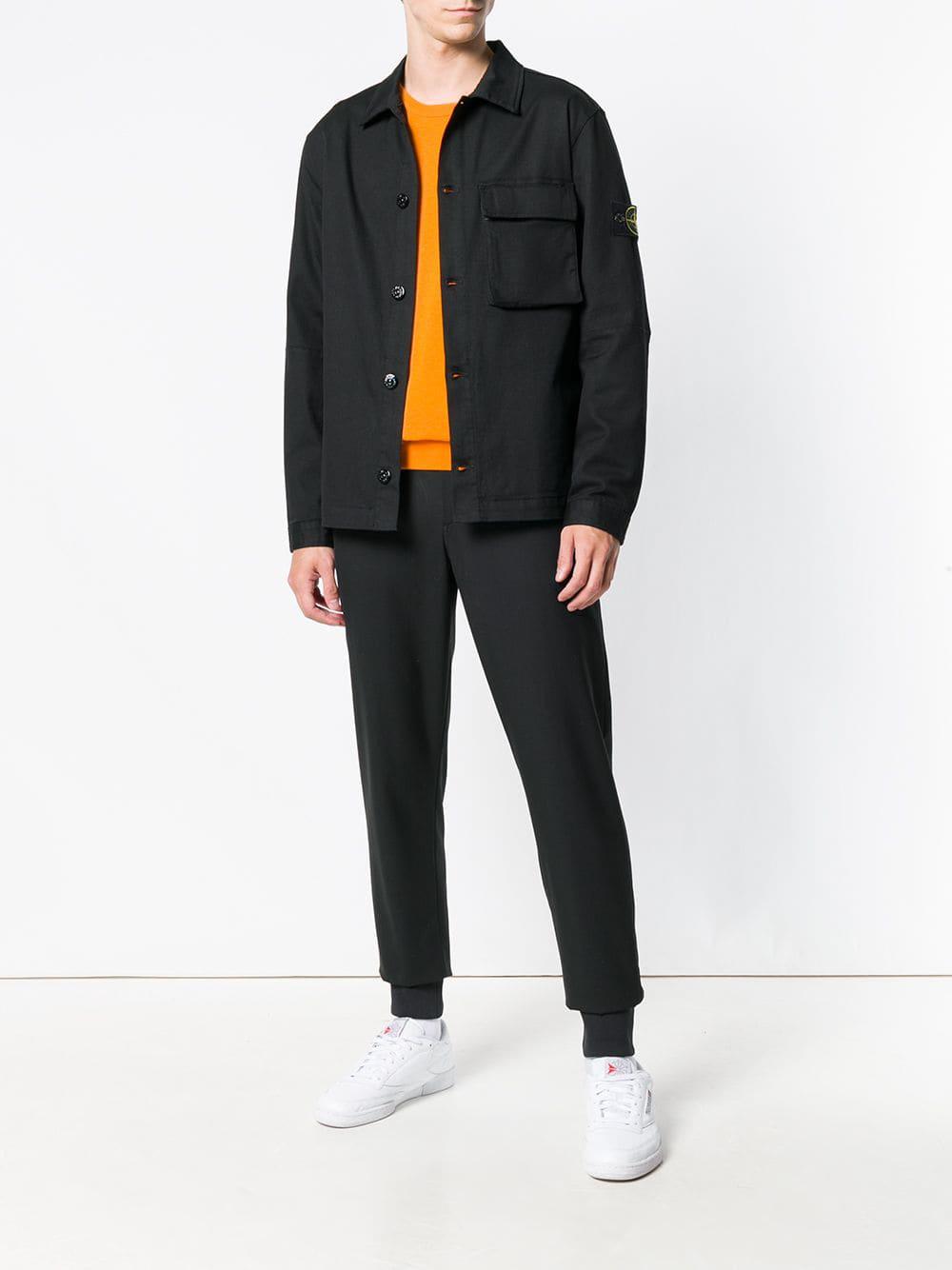 Stone Island Denim Jacket in Black for Men - Lyst