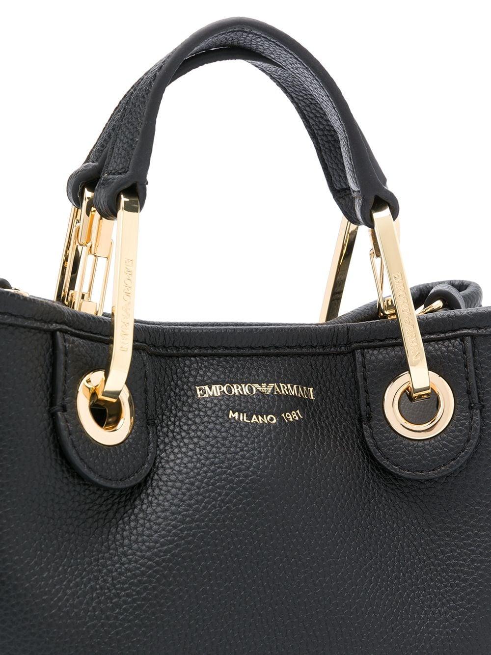 Emporio Armani Logo Strap Tote Bag in Black | Lyst