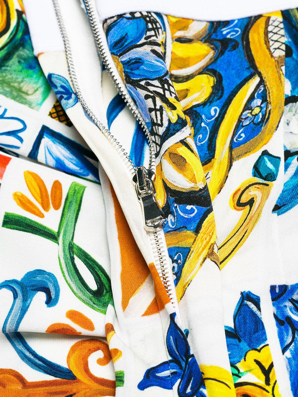 Dolce & Gabbana Silk Majolica Print Trousers | Lyst