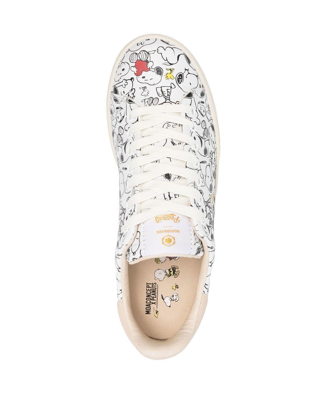 MOA X Peanuts Snoopy Lace-up Sneakers in White | Lyst