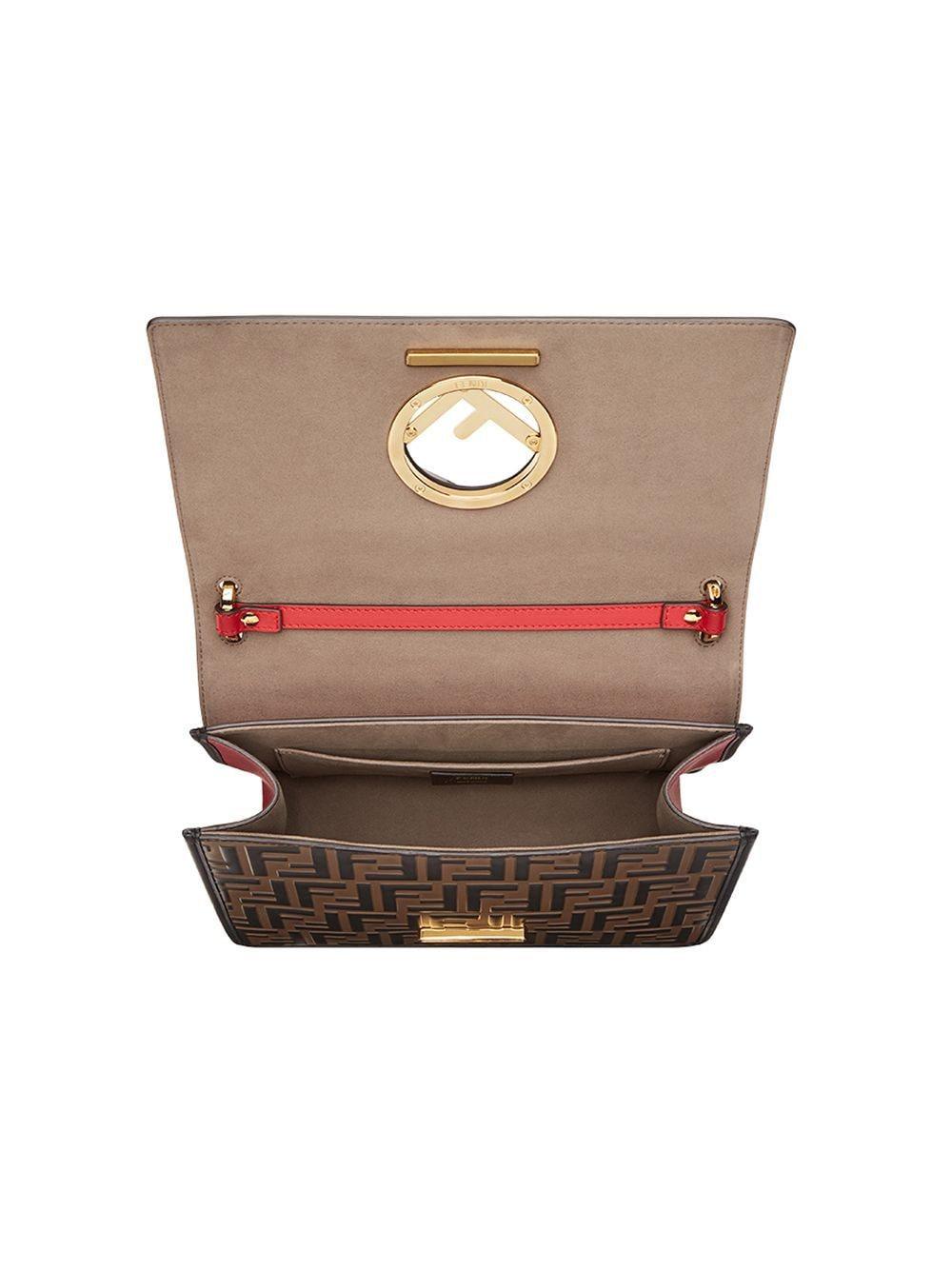 Fendi Kan I F Shoulder Bag in Red | Lyst