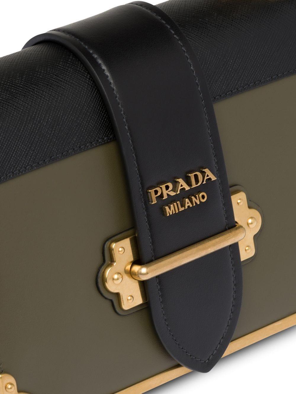 Prada Green Leather Cahier Crossbody Medium QNBJCD1LG7001