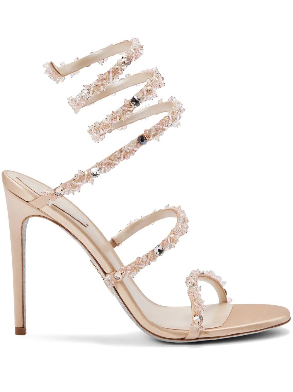 Rene Caovilla 90Mm Crystal-Embellished Sandals in White Lyst