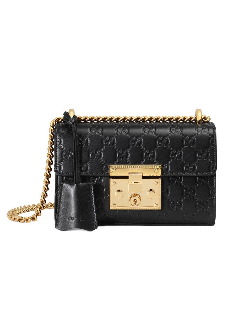 medium padlock signature leather shoulder bag