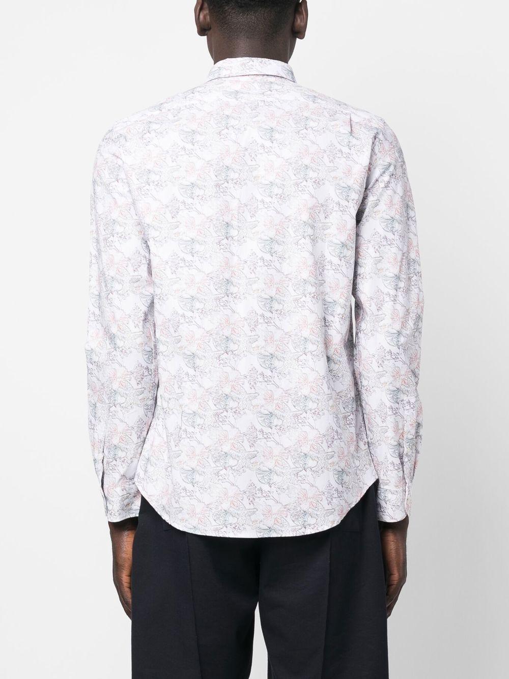PS by Paul Smith Ocean-print Organic Cotton Shirt in White for Men | Lyst