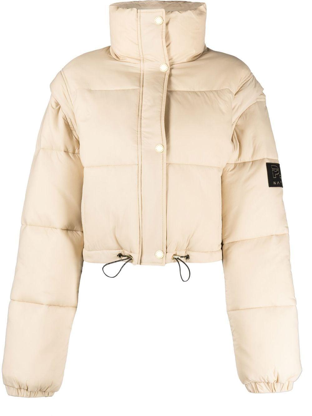 P.E Nation Represent Detachable-sleeve Puffer Jacket in Natural | Lyst